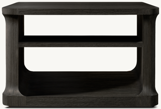 Front view of Baron Rectangular Open Side Table 