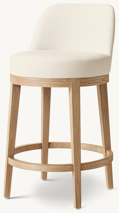 Morgan Curved-Back Swivel Fabric Bar & Counter Stool