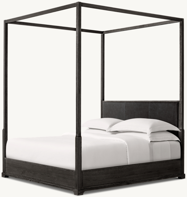Genevieve Leather Canopy Bed