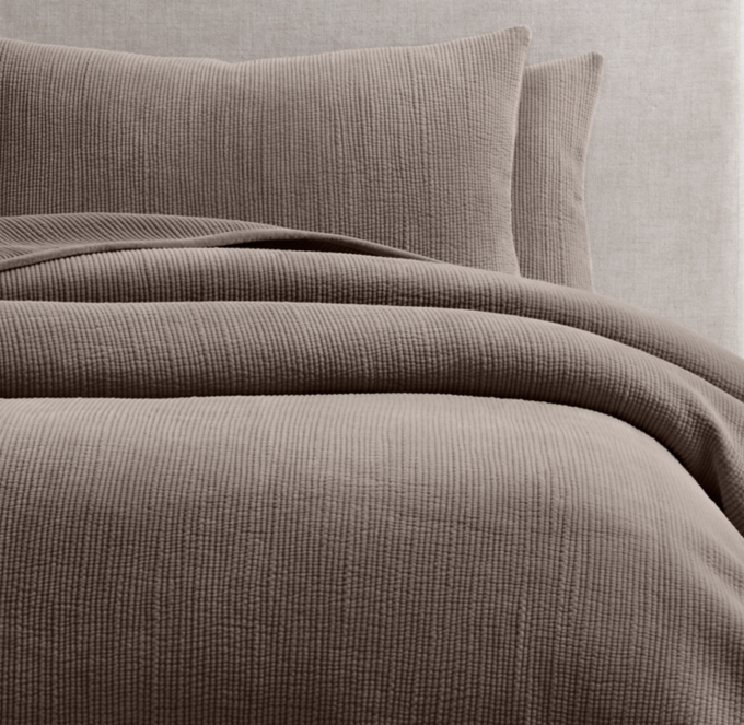 Channel Stitch Washed Velvet Coverlet