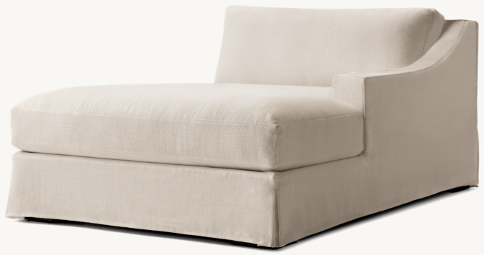 Three Quarter view of Modena Slipcovered Slope Arm Right-Arm Chaise 