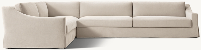 Modena Slipcovered Slope Arm Left-Arm L-Sectional