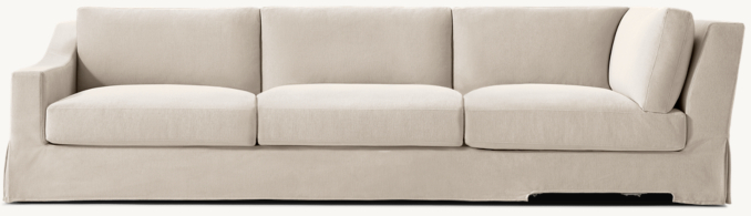Front view of Modena Slipcovered Slope Arm Left-Arm Return Sofa 