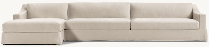Modena Slipcovered Slope Arm Left-Arm Sofa-Chaise Sectional