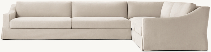 Modena Slipcovered Slope Arm Right-Arm L-Sectional