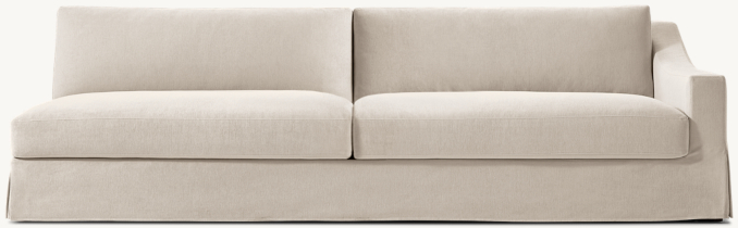 Front view of Modena Slipcovered Slope Arm Right-Arm Sofa