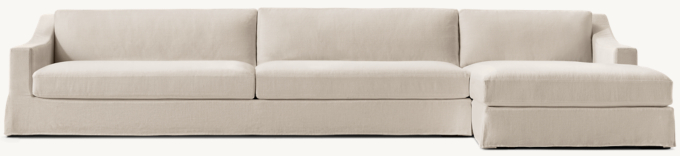 Modena Slipcovered Slope Arm Right-Arm Sofa-Chaise Sectional