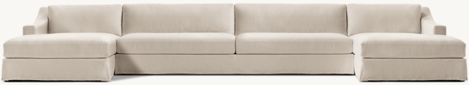 Modena Slipcovered Slope Arm U-Chaise Sectional