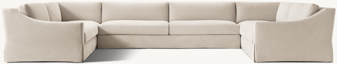 Modena Slipcovered Slope Arm U-Sofa Sectional