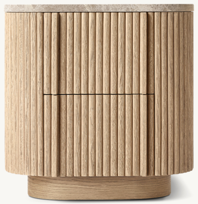 20" nightstand shown in Greige Oak/Grey Emperador Marble.