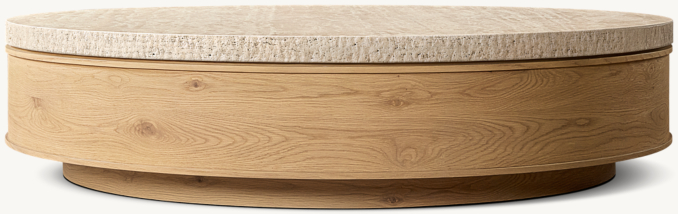 Vue de Face - Lumi - Table Basse Ronde - Chêne Clair