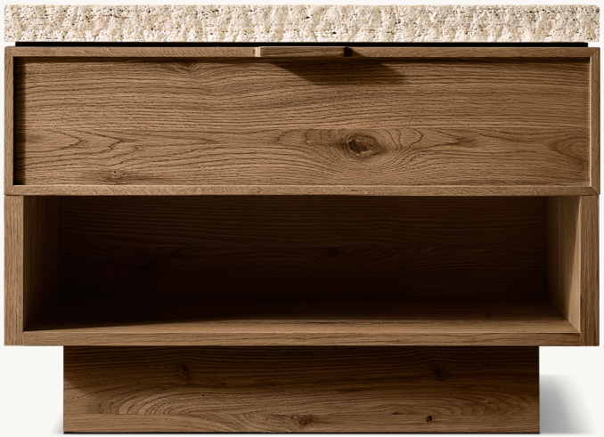 32" nightstand shown in Brown Oak/Classico Travertine.