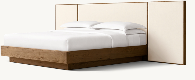 Lumi Fabric Extended Panel Bed