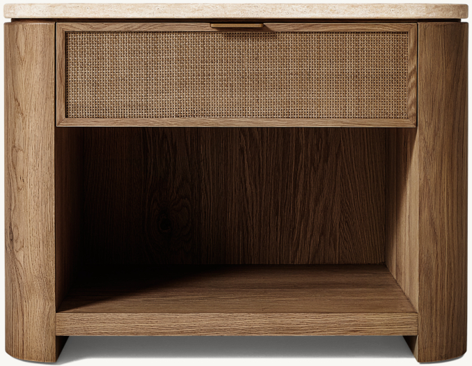 32" nightstand Brown Oak/Classico Travertine.