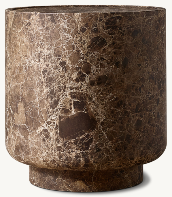Vitolo Carved Round Side Table