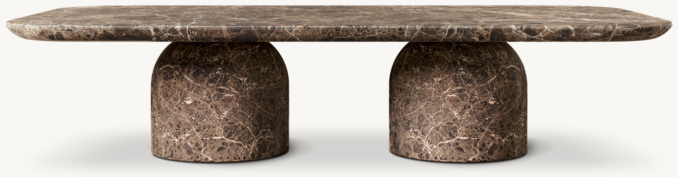 Cupola Carved Rectangular Coffee Table