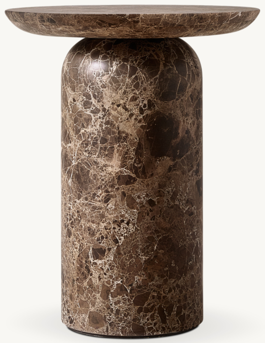 Cupola Carved Round Side Table