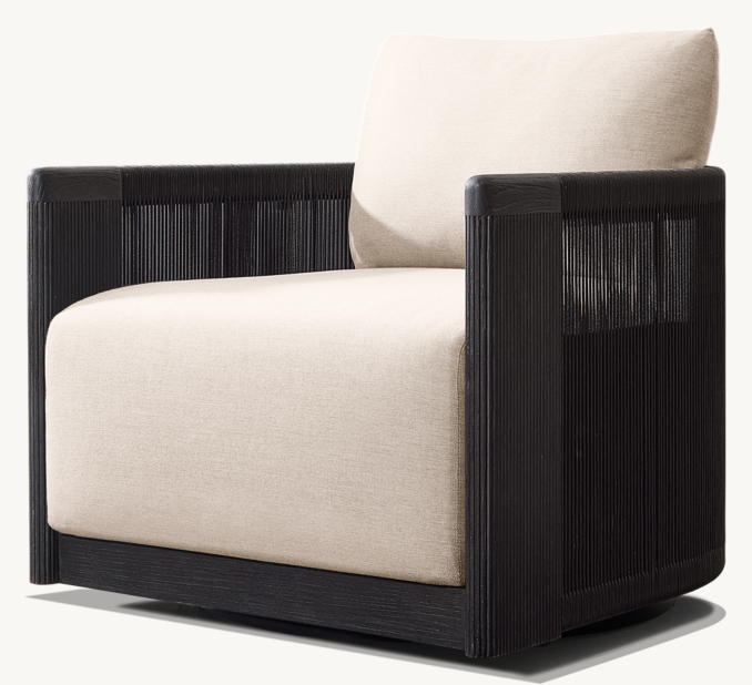 Striata Teak Swivel Lounge Chair