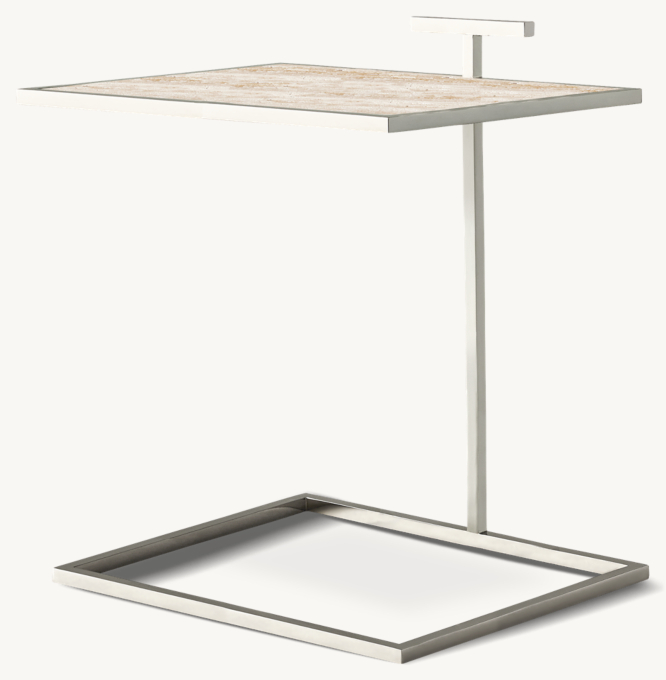 1930s Martini Stone Square Side Table