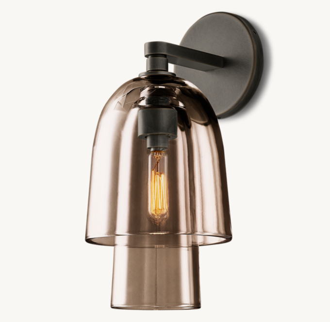 Blom Amber Glass Flute Sconce