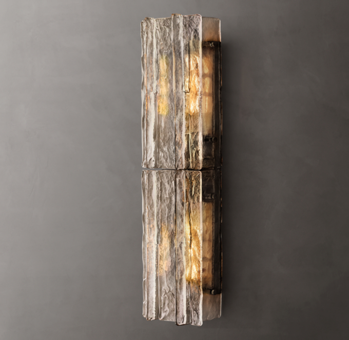 Lattice Smoke Glass Sconce