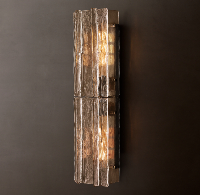 Lattice Smoke Glass Sconce 30"