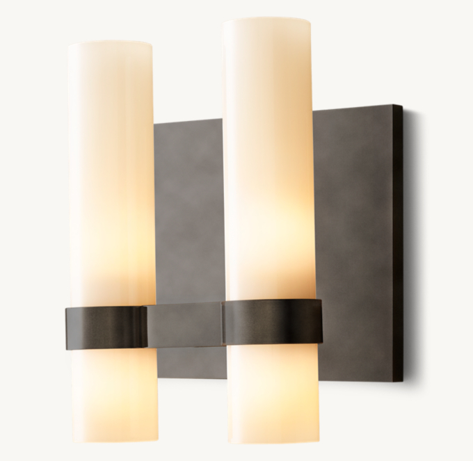 Ravelle Milk Glass Double Sconce