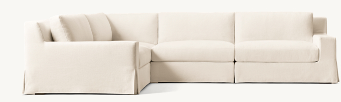 Modena Slipcovered Modular Track Arm 4-Piece Left-Arm L-sectional