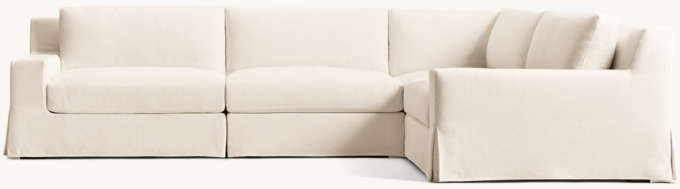 Modena Slipcovered Modular Track Arm 4-Piece Right-Arm L-sectional