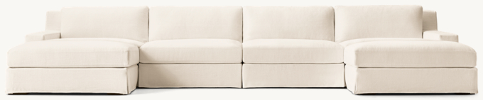Modena Slipcovered Modular Track Arm 6-Piece U-Chaise sectional