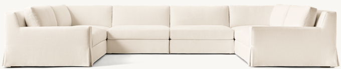 Modena Slipcovered Modular Track Arm 6-Piece U-Sofa sectional