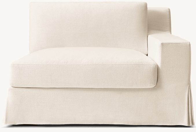 Front view of Modena Slipcovered Modular Track Arm Right-Arm Chair 