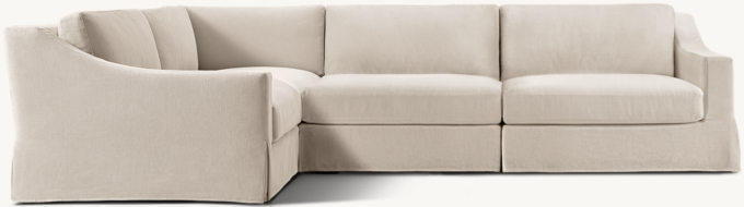 Modena Slipcovered Modular Slope Arm 4-Piece Left-Arm L-Sectional
