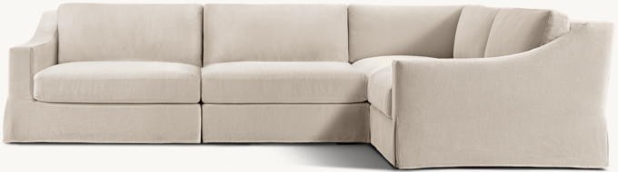 Modena Slipcovered Modular Slope Arm 4-Piece Right-Arm L-Sectional