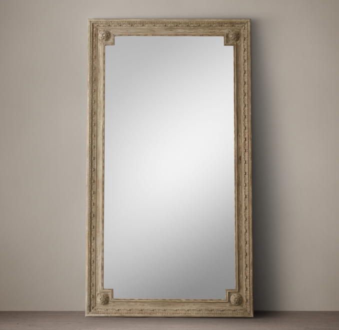 Louis XVI Beaded Leaner Mirror Natural