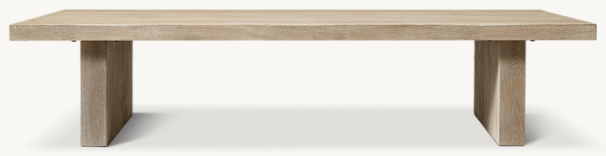 Vue de face - Drifted Reclaimed Oak - Table basse en planches - Chêne blanchi