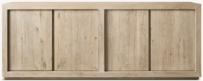 Drifted Reclaimed Oak 4-door Media Console | RH