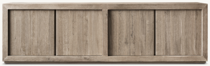 Drifted Reclaimed Oak 4-door Media Console