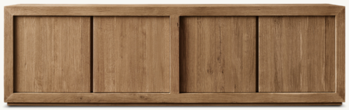Drifted Reclaimed Oak 4-door Media Console