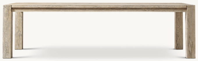 Drifted Reclaimed Oak Parsons Rectangular Dining Table
