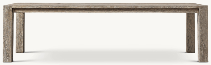 Drifted Reclaimed Oak Parsons Rectangular Dining Table