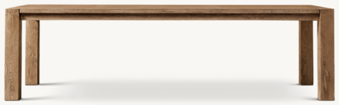 Drifted Reclaimed Oak Parsons Rectangular Dining Table