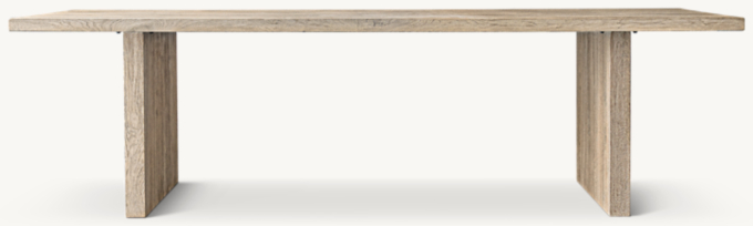 Drifted Reclaimed Oak Plank Rectangular Dining Table