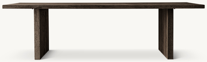 Drifted Reclaimed Oak Plank Rectangular Dining Table