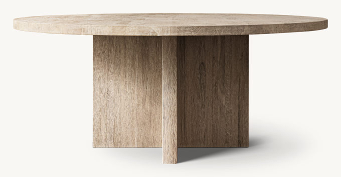 Drifted Reclaimed Oak Round Dining Table