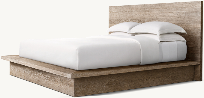 Drifted Reclaimed Oak Panel Bed