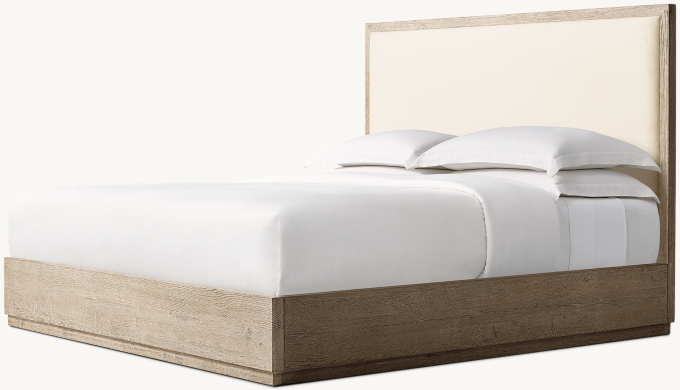 Drifted Reclaimed Oak Fabric Panel Bed