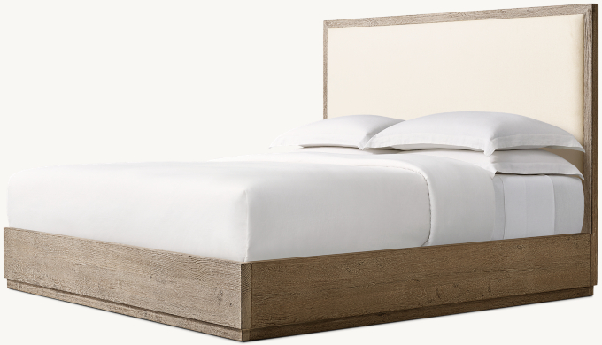 Drifted Reclaimed Oak Fabric Panel Bed