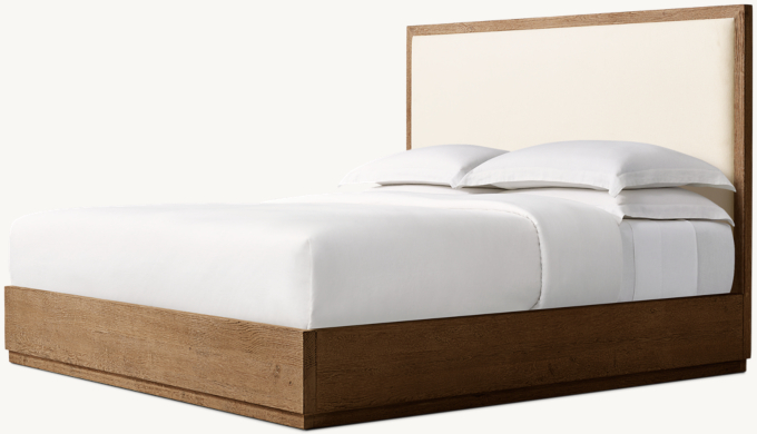 Drifted Reclaimed Oak Fabric Panel Bed