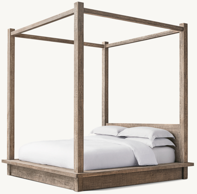 102"H bed shown in Drifted Reclaimed Grey Oak.